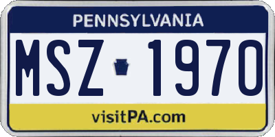 PA license plate MSZ1970