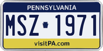 PA license plate MSZ1971