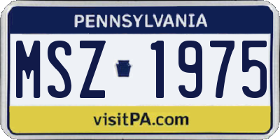 PA license plate MSZ1975
