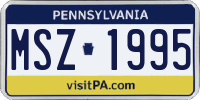 PA license plate MSZ1995