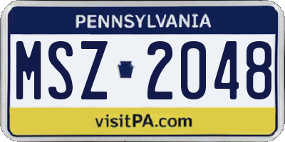 PA license plate MSZ2048