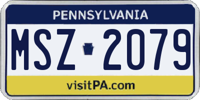 PA license plate MSZ2079
