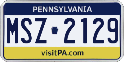 PA license plate MSZ2129