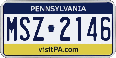 PA license plate MSZ2146