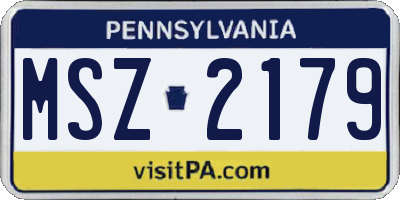PA license plate MSZ2179