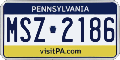 PA license plate MSZ2186