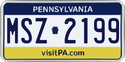 PA license plate MSZ2199