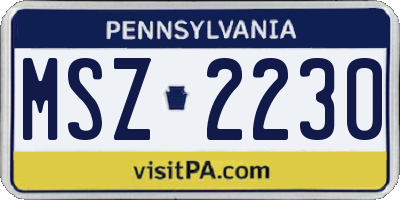 PA license plate MSZ2230
