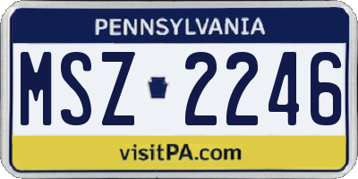 PA license plate MSZ2246