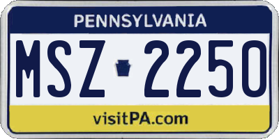 PA license plate MSZ2250