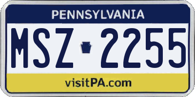 PA license plate MSZ2255