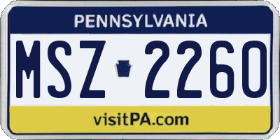 PA license plate MSZ2260