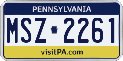 PA license plate MSZ2261