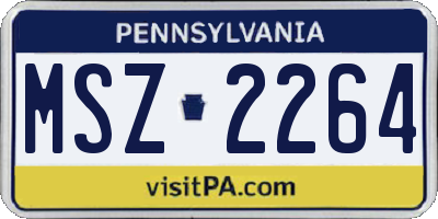 PA license plate MSZ2264