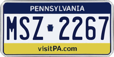 PA license plate MSZ2267