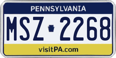 PA license plate MSZ2268