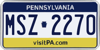 PA license plate MSZ2270