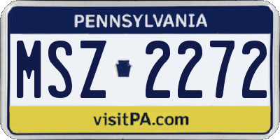 PA license plate MSZ2272