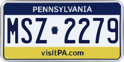 PA license plate MSZ2279