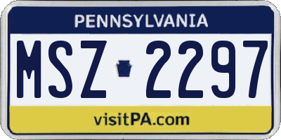 PA license plate MSZ2297