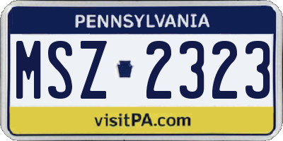 PA license plate MSZ2323
