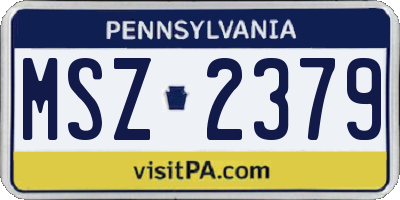 PA license plate MSZ2379