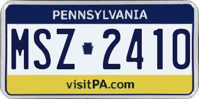 PA license plate MSZ2410