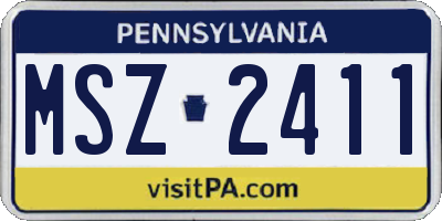 PA license plate MSZ2411