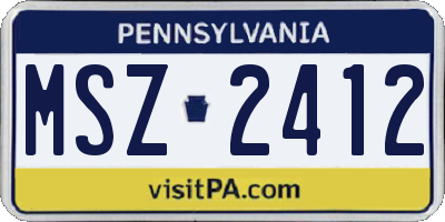 PA license plate MSZ2412