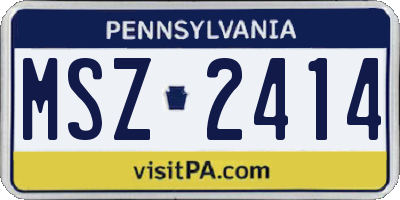 PA license plate MSZ2414