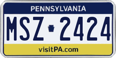 PA license plate MSZ2424