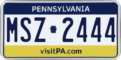 PA license plate MSZ2444