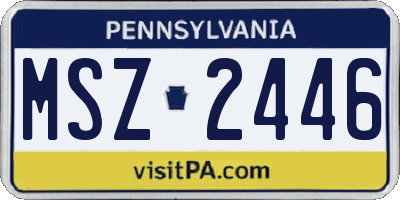 PA license plate MSZ2446