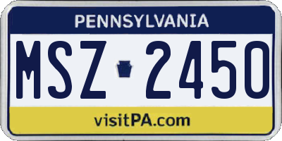 PA license plate MSZ2450