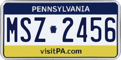 PA license plate MSZ2456