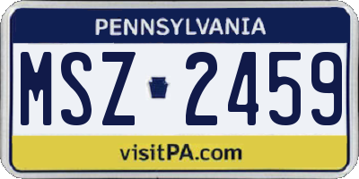 PA license plate MSZ2459
