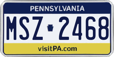 PA license plate MSZ2468