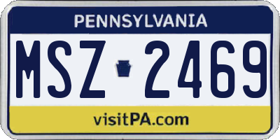 PA license plate MSZ2469
