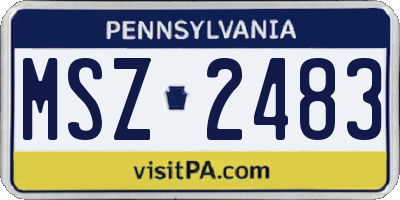 PA license plate MSZ2483