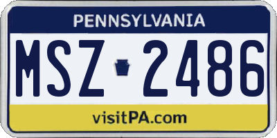 PA license plate MSZ2486