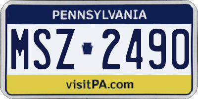 PA license plate MSZ2490