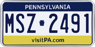 PA license plate MSZ2491