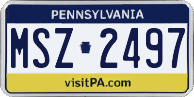 PA license plate MSZ2497