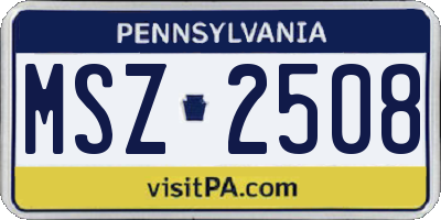 PA license plate MSZ2508
