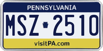 PA license plate MSZ2510