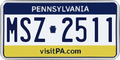 PA license plate MSZ2511