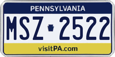 PA license plate MSZ2522