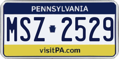 PA license plate MSZ2529