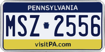 PA license plate MSZ2556