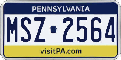 PA license plate MSZ2564
